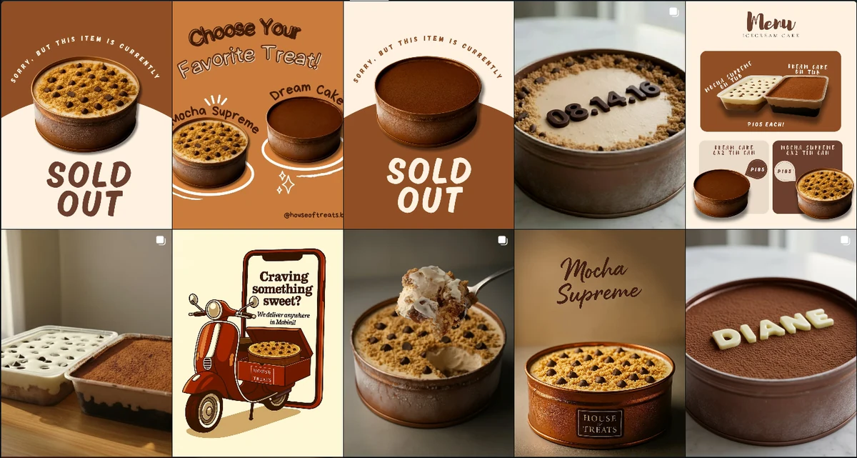 House of Treats clean Instagram grid